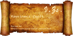 Vavrinecz Zsolt névjegykártya
